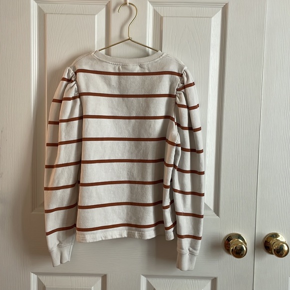 Zara girls white orange striped sweatshirt - Picture 5 of 5